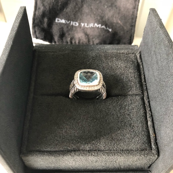 David Yurman blue topaz ring, size 7 , - Picture 3 of 4